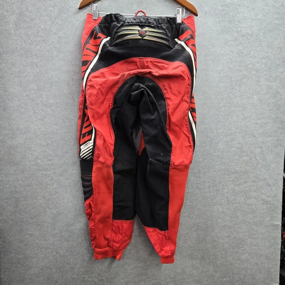 Fox Racing Men Motocross Pants 32 Red 180 Dirt Bike Colorblock Logo Y2K READ